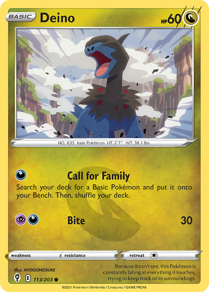 Deino (113/203) - Evolving Skies Pokémon Card