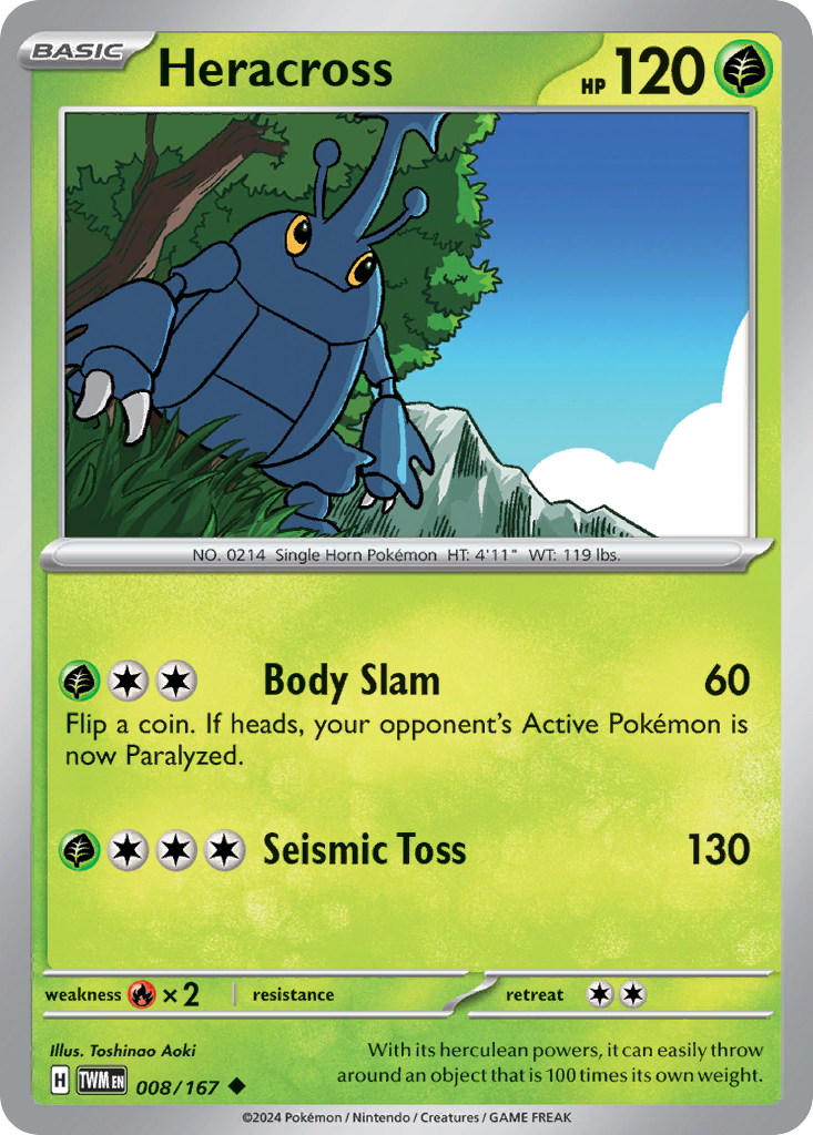 Heracross (8/167) - Twilight Masquerade Pokémon Card