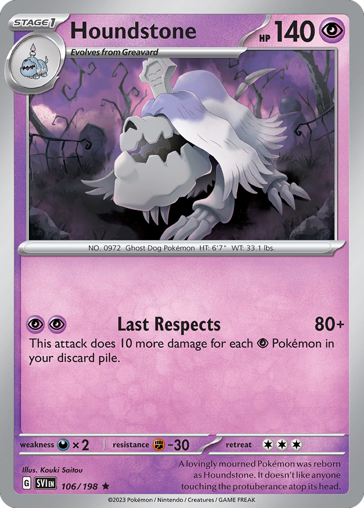 Houndstone (106/198) - Scarlet & Violet Pokémon Card