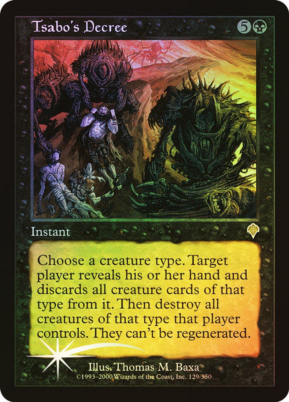 Tsabo's Decree (Invasion - Foil) Trading Card