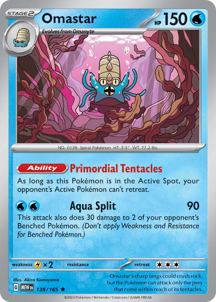 Omastar (139/165) - 151 Pokémon Card