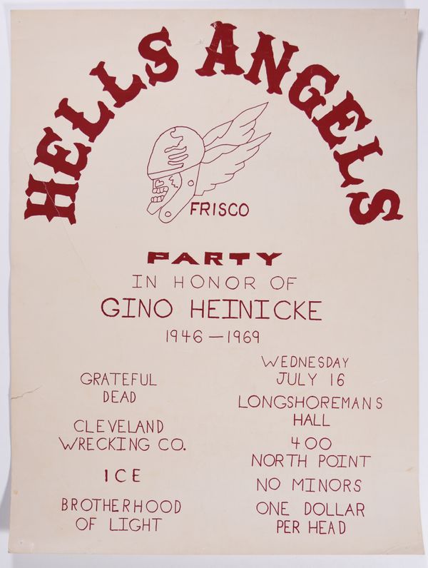 Grateful Dead "Hells Angels Party for Gino Heinicke" Longshoreman's Hall 1969
