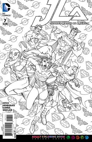 Justice League Of America #7 (Adult Coloring Book Variant Cover)