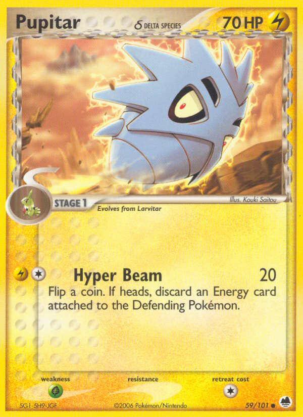 Pupitar δ (59/101) - Dragon Frontiers Pokémon Card