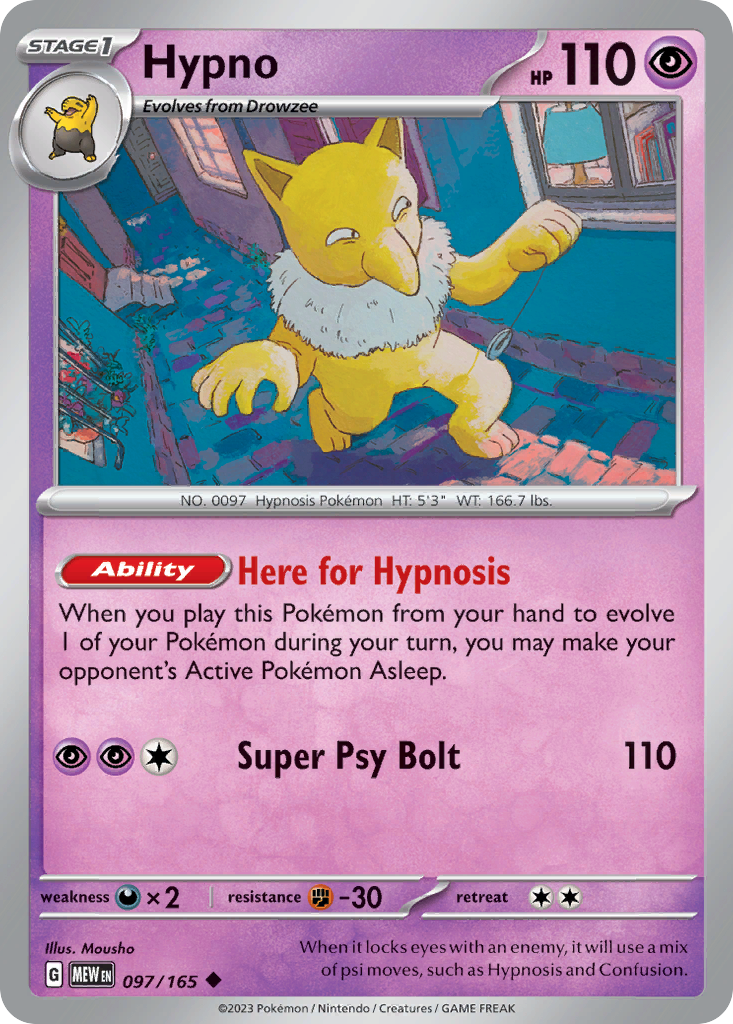 Hypno (97/165) - 151 Pokémon Card