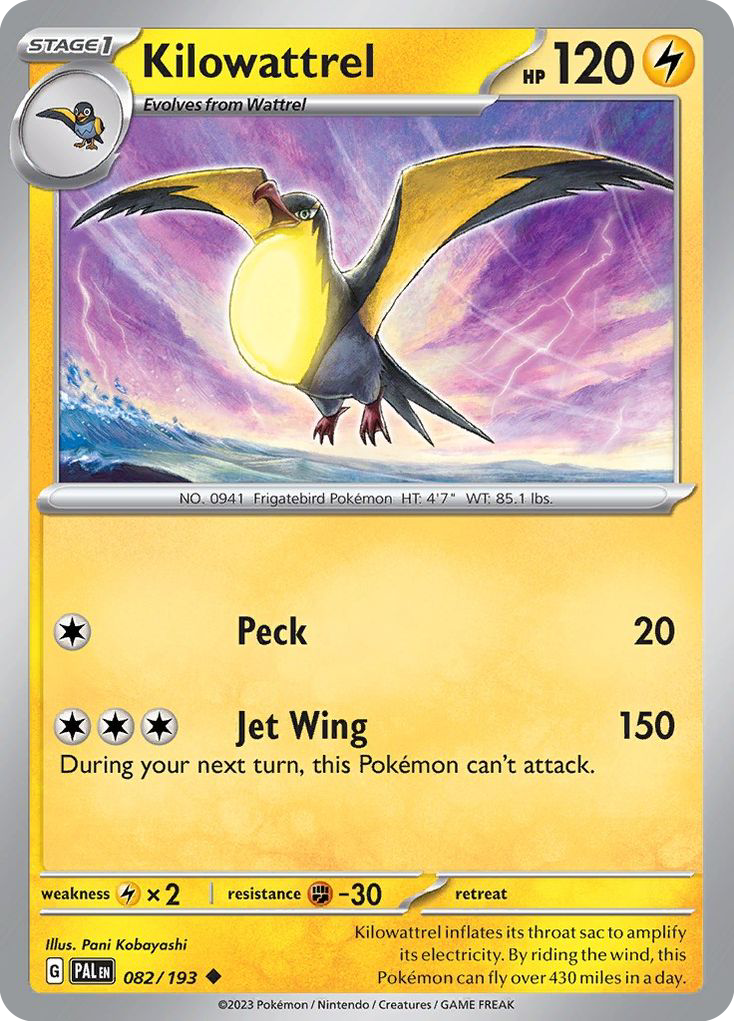 Kilowattrel (82/193) - Paldea Evolved Pokémon Card