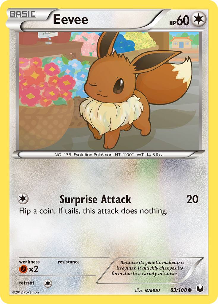 Eevee (83/108) - Dark Explorers Pokémon Card