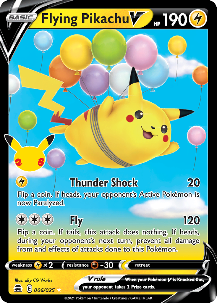 Flying Pikachu V (6/25) - Celebrations Pokémon Card