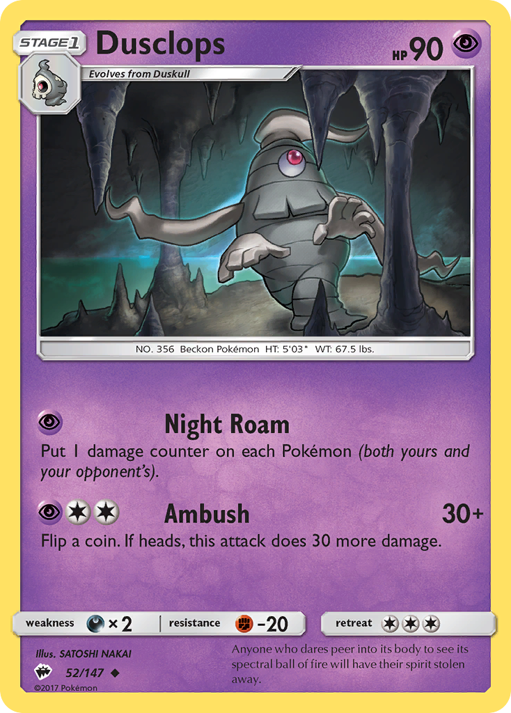 Dusclops (52/147) - Burning Shadows Pokémon Card