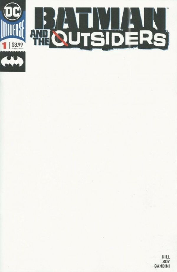 Batman and the Outsiders #1 (Blank Variant Cover)