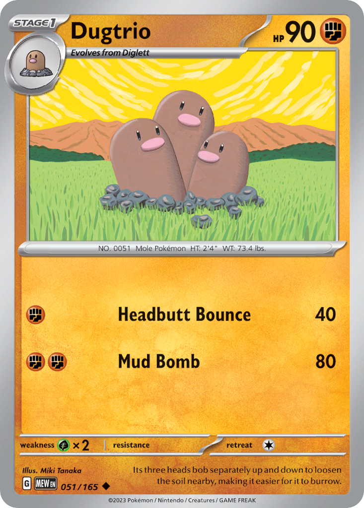 Dugtrio (51/165) - 151 Pokémon Card