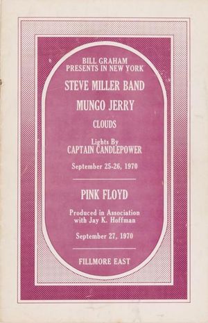 Pink Floyd & Steve Miller Fillmore East PROG 1970