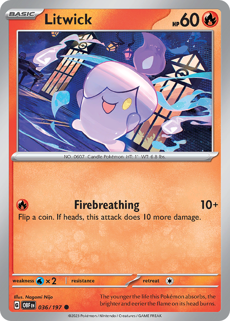 Litwick (36/197) - Obsidian Flames Pokémon Card