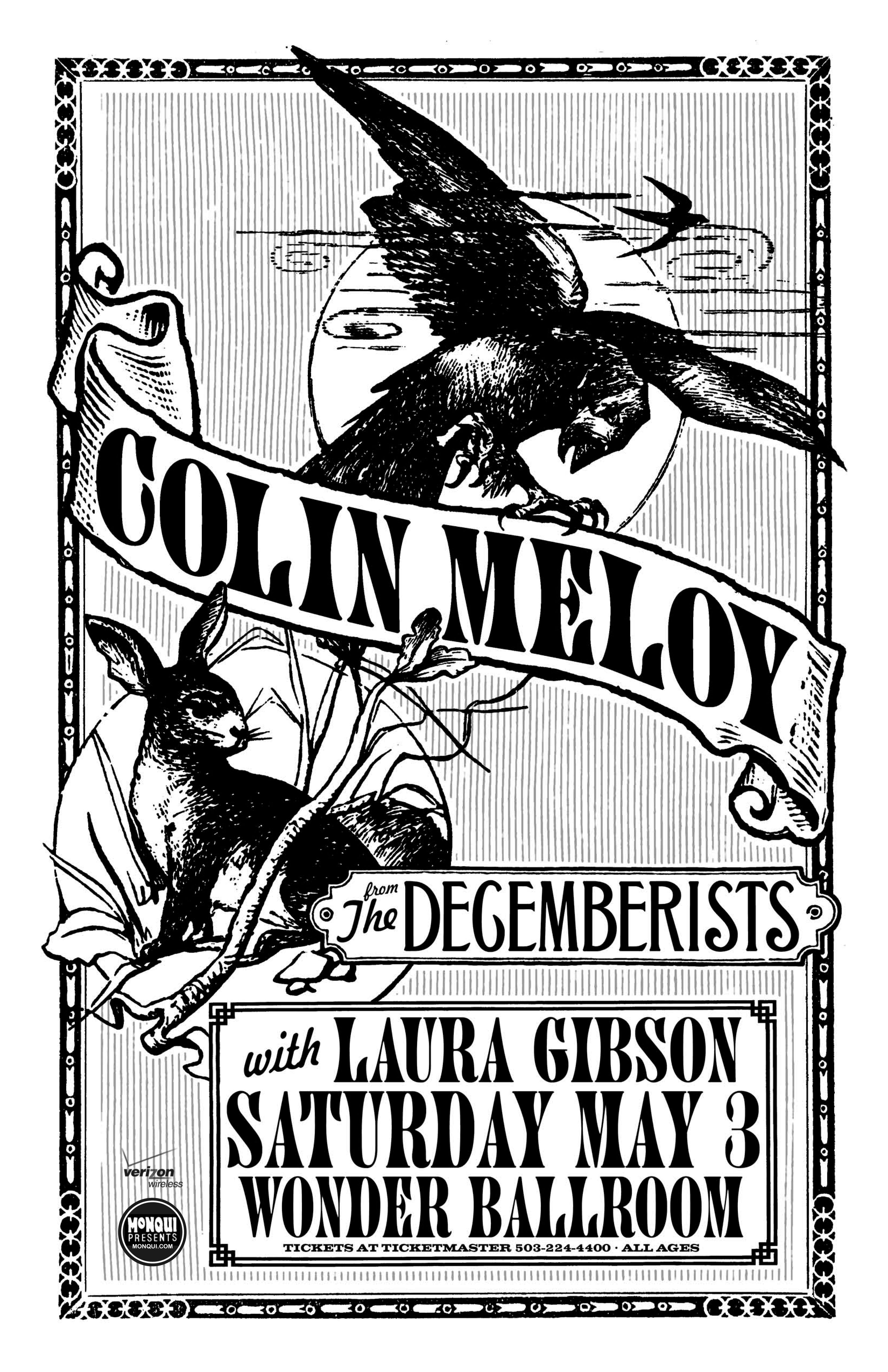 MXP-141.23 Colin Meloy 2008 Wonder Ballroom  May 3 Concert Poster