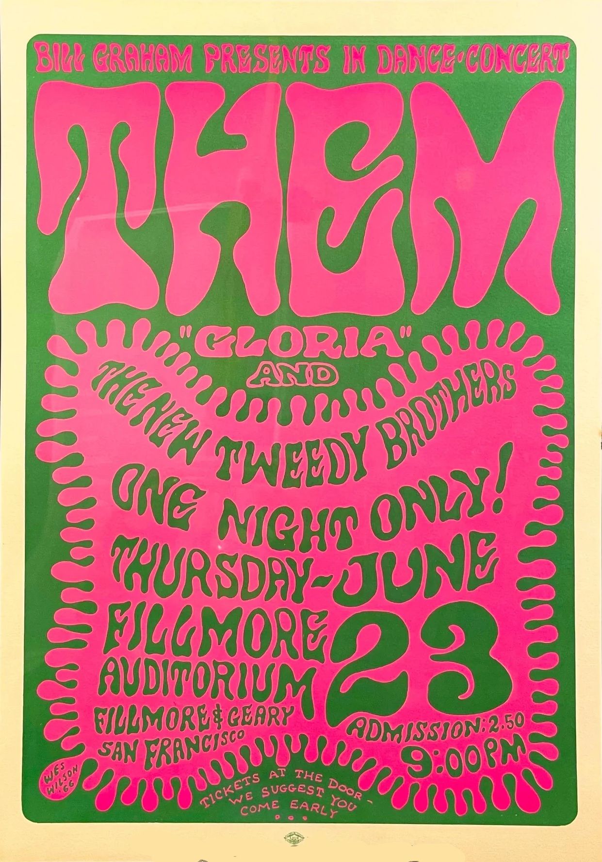 BG-12-OP-1 Them The Fillmore 1966 Concert Poster