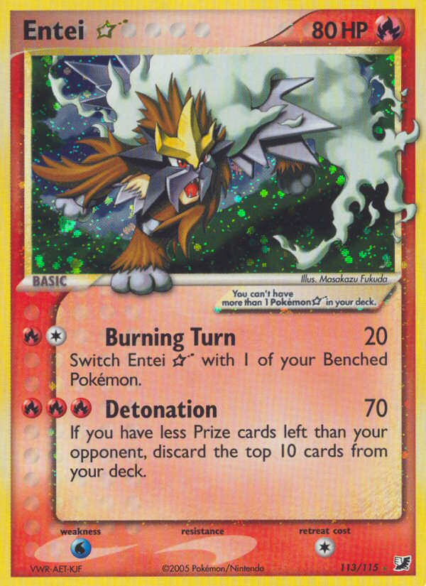 Entei ★ Star (113/115) - Unseen Forces Pokémon Card