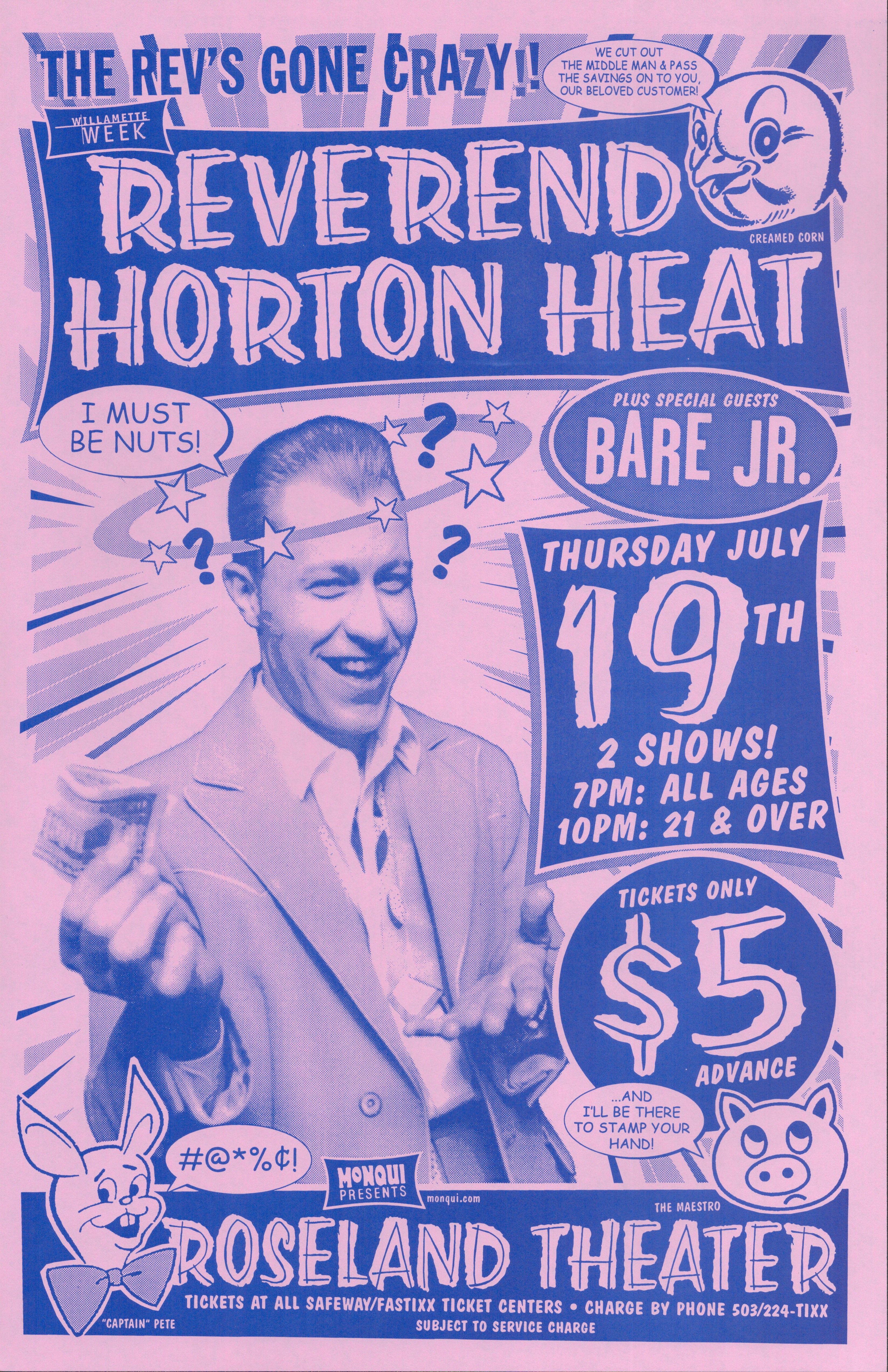 MXP-274.1 Reverend Horton Heat Roseland Theater 2001 Concert Poster