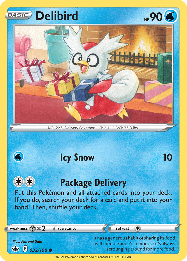 Delibird (32/198) - Chilling Reign Pokémon Card