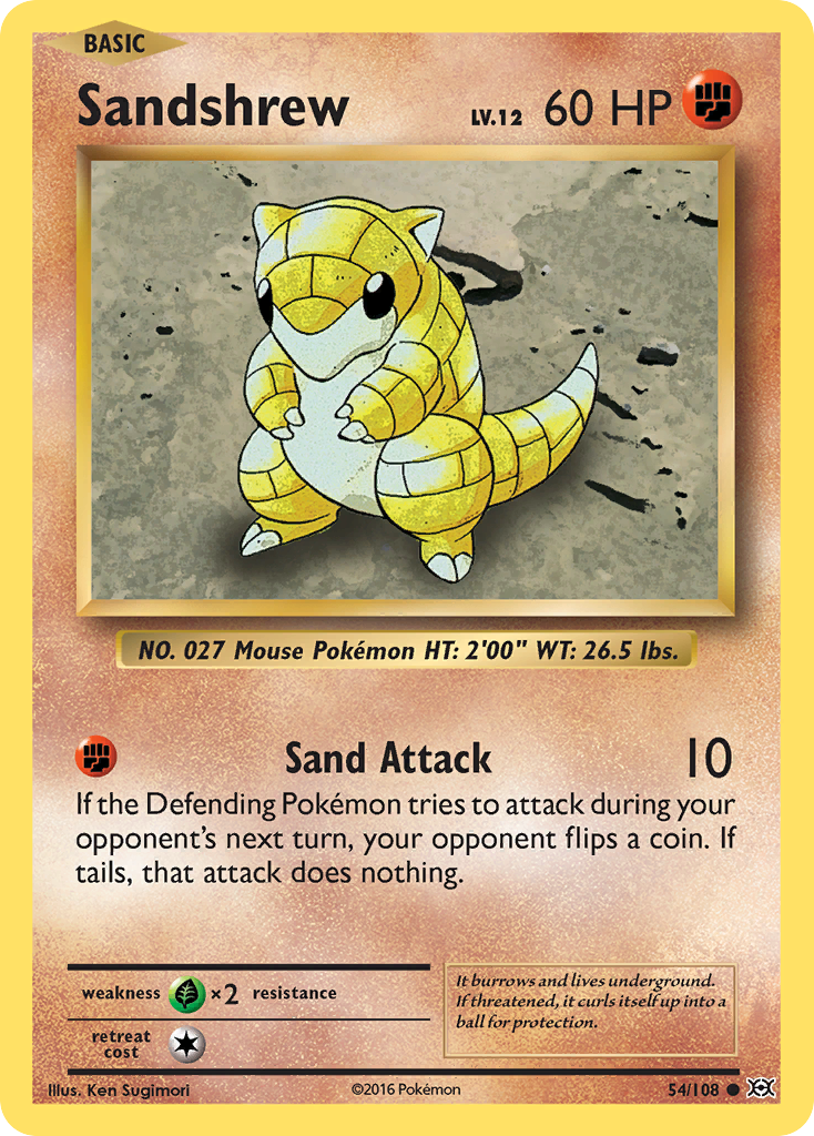 Sandshrew (54/108) - Evolutions Pokémon Card