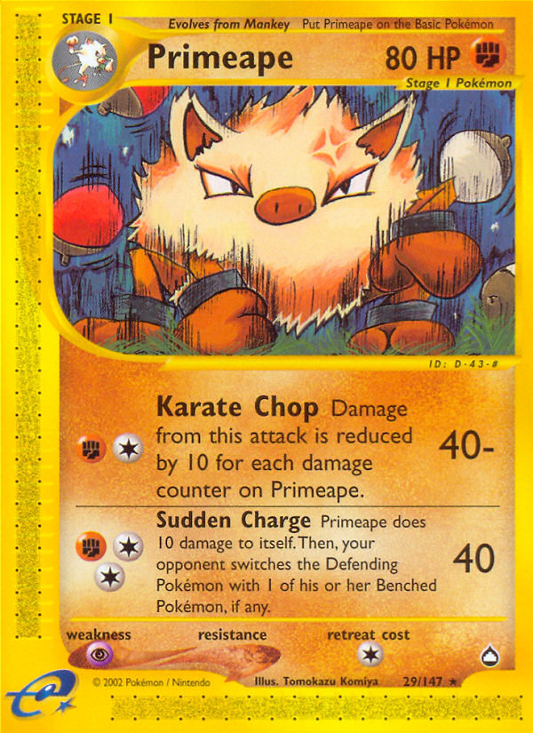 Primeape (29/147) - Aquapolis Pokémon Card