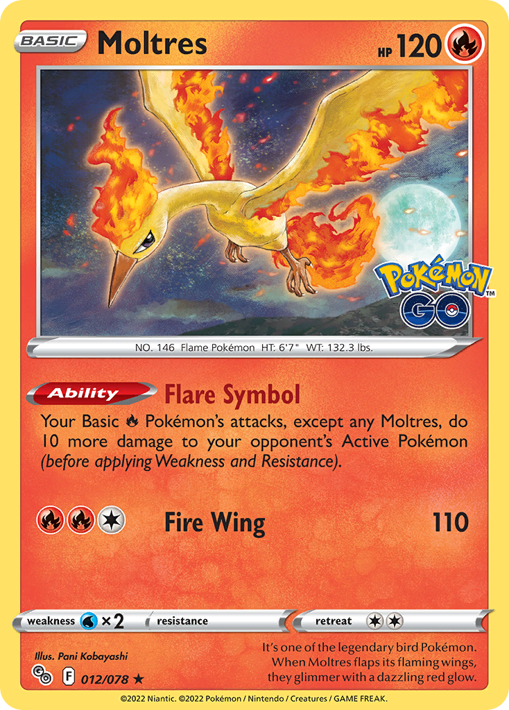 Moltres (12/78) - Pokémon GO Pokémon Card