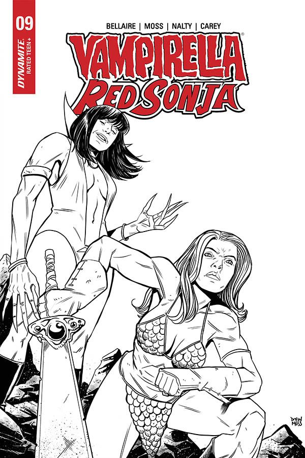 Vampirella Red Sonja #9 (10 Copy Moss B&w Cover)