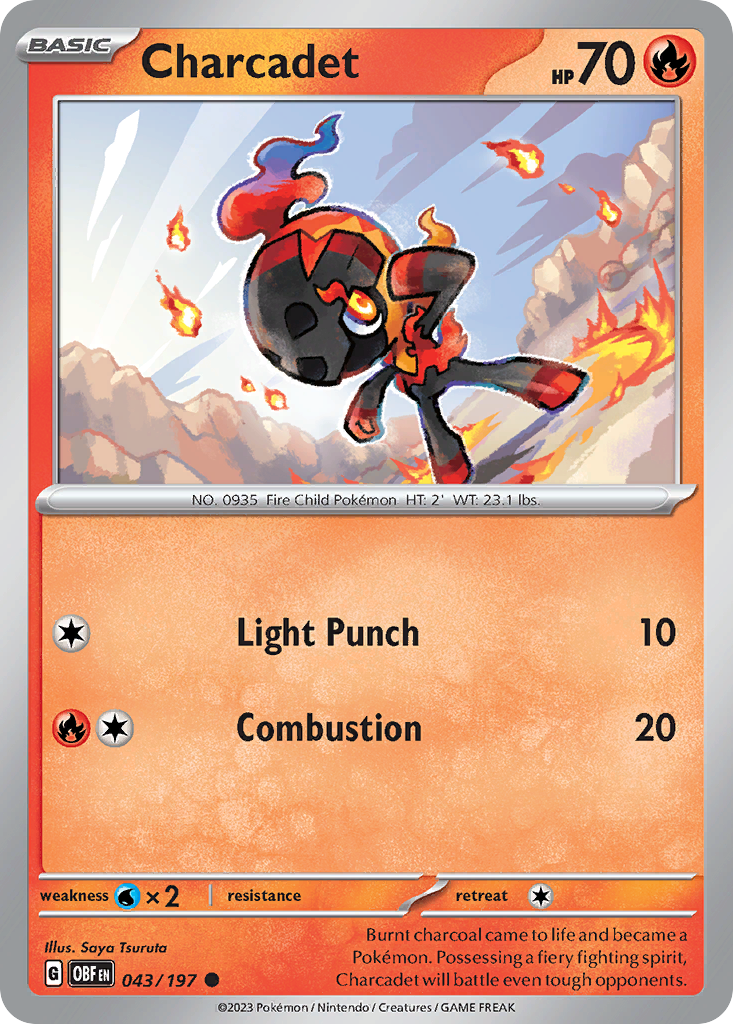 Charcadet (43/197) - Obsidian Flames Pokémon Card