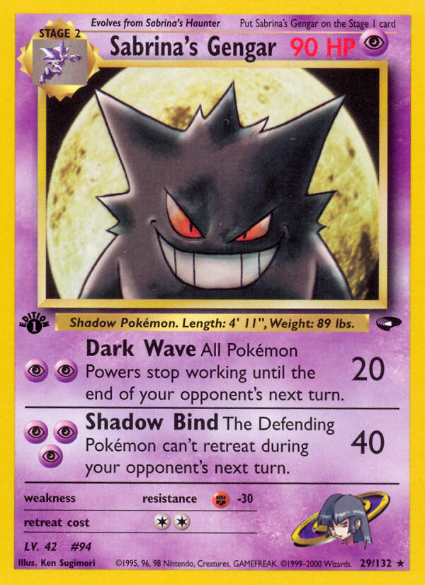 Sabrina's Gengar (29/132) - Gym Challenge (1st Edition) Pokémon Card