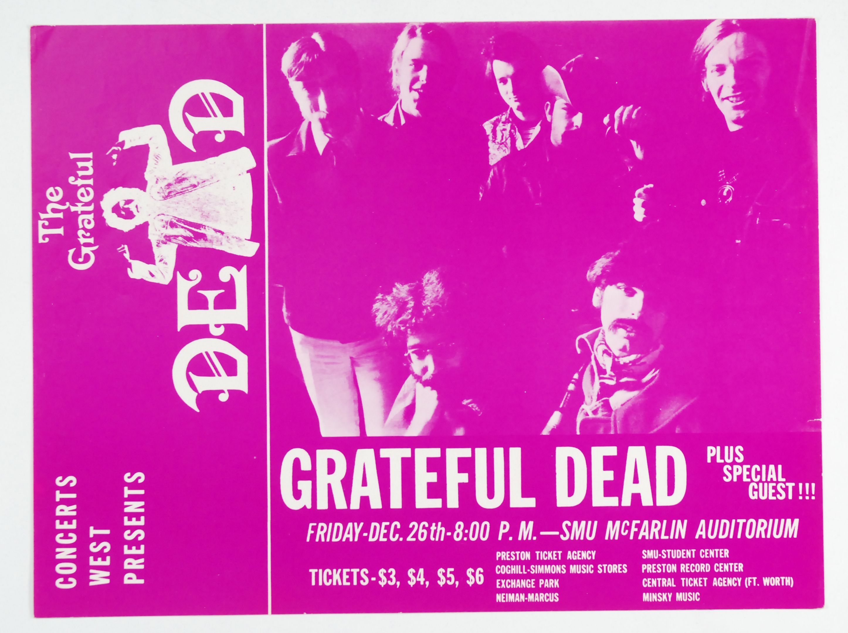 Grateful Dead SMU McFarlin Auditorium 1969 Concert Poster