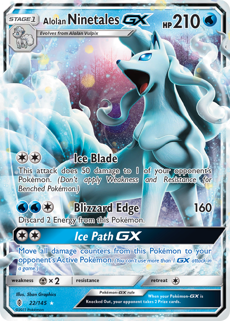 Alolan Ninetales GX (22/145) - Guardians Rising Pokémon Card