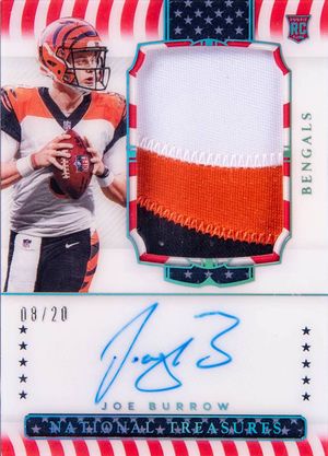 Joe Burrow 2020 National Treasures #156 (RPA Stars & Stripes /20)