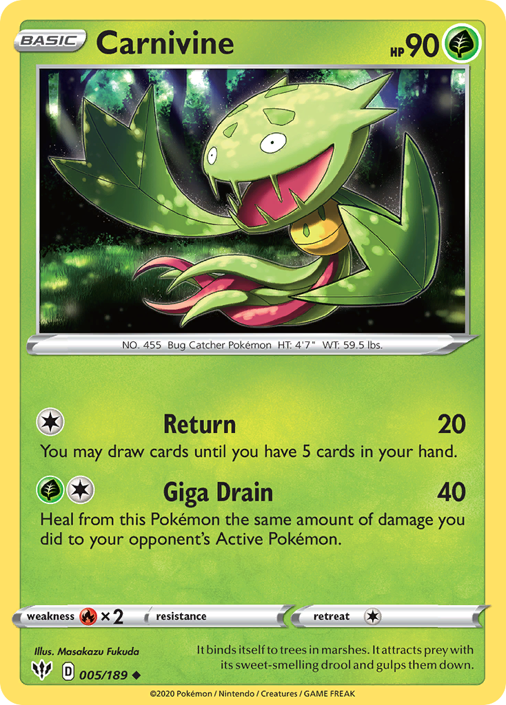 Carnivine (5/189) - Darkness Ablaze Pokémon Card