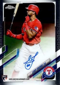 Leody Taveras 2021 Topps Chrome - Rookie Autographs Baseball #RA-LT Sports Card