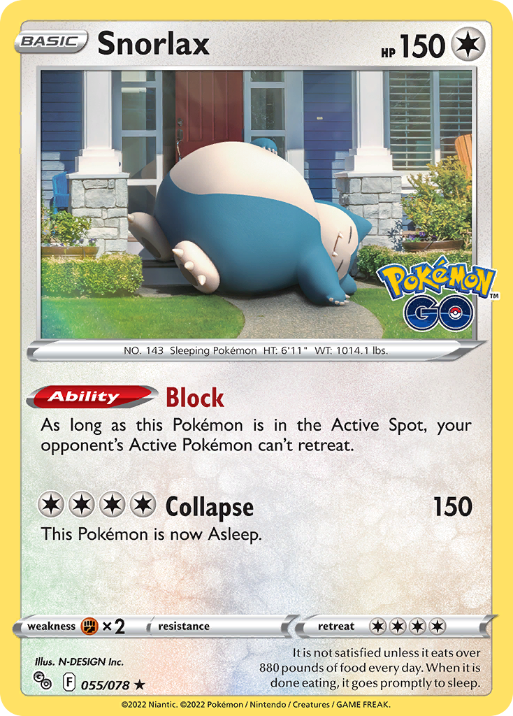 Snorlax (55/78) - Pokémon GO Pokémon Card