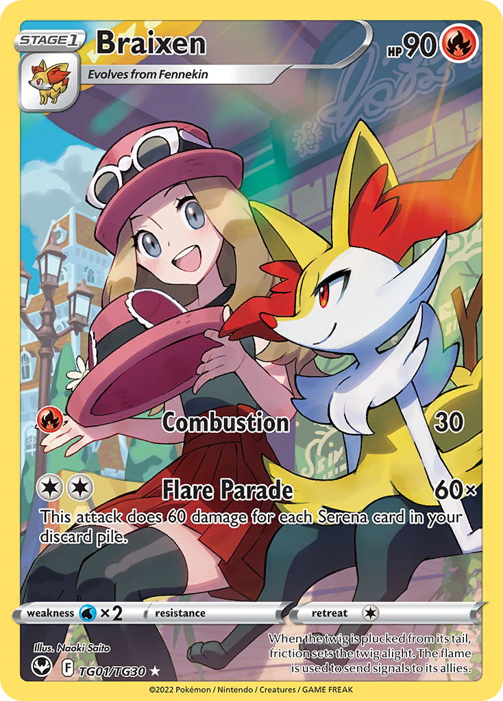 Braixen (TG01) - Silver Tempest Trainer Gallery Pokémon Card