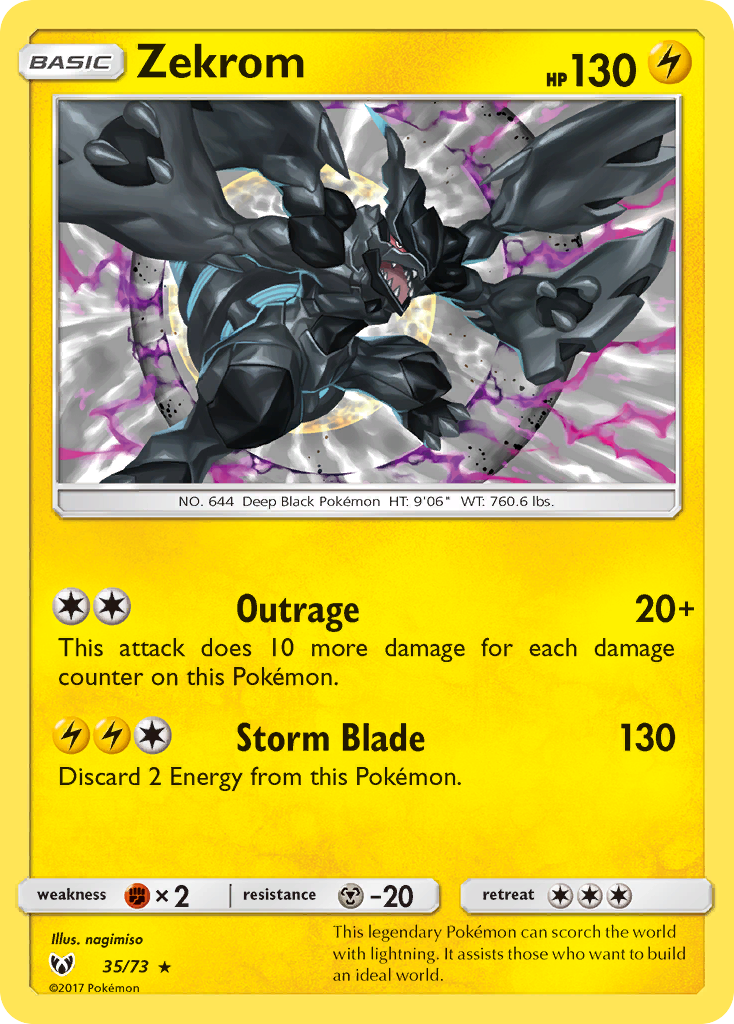 Zekrom (35/73) - Shining Legends Pokémon Card