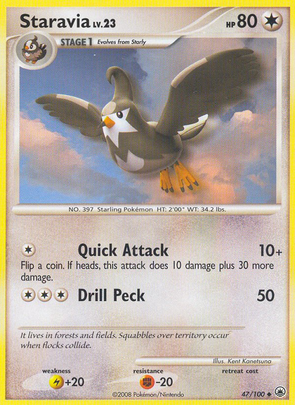 Staravia (47/100) - Majestic Dawn Pokémon Card