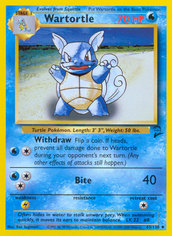 Wartortle (63/130) - Base Set 2 Pokémon Card