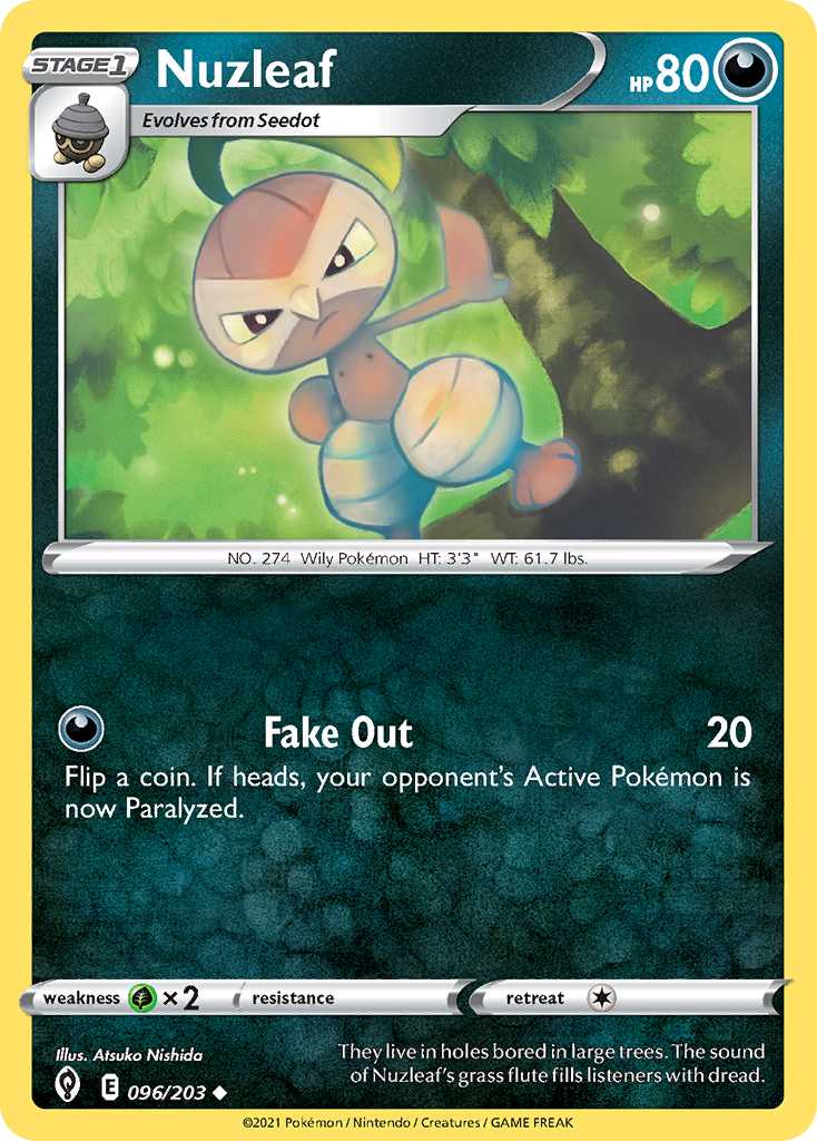 Nuzleaf (96/203) - Evolving Skies Pokémon Card