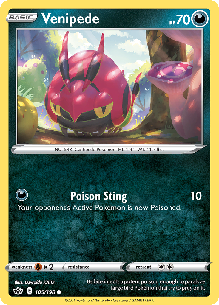 Venipede (105/198) - Chilling Reign Pokémon Card