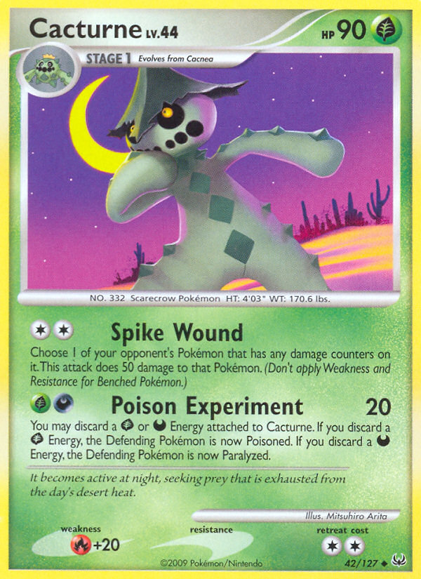 Cacturne (42/127) - Platinum Pokémon Card