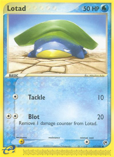 Lotad (67/100) - Sandstorm Pokémon Card