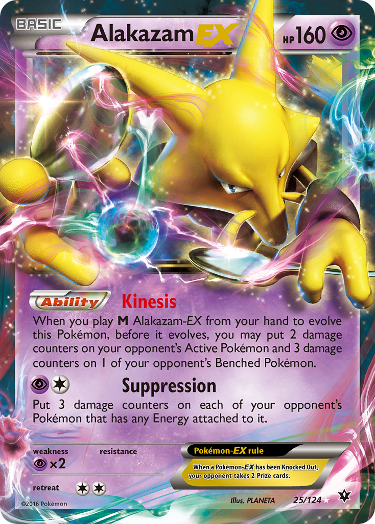 Alakazam EX (25/124) - Fates Collide Pokémon Card