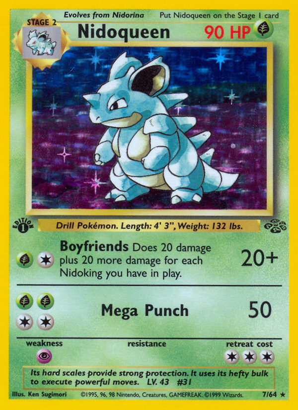 Nidoqueen (7/64) - Jungle (1st Edition) Pokémon Card