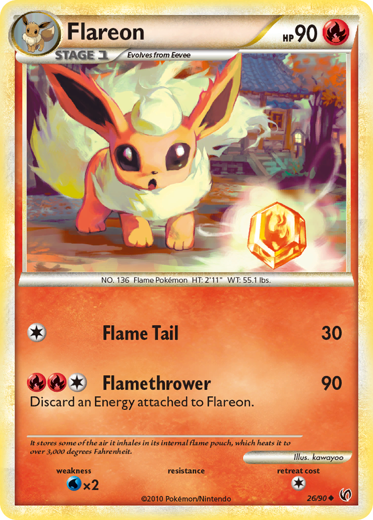 Flareon (26/90) - HS—Undaunted Pokémon Card