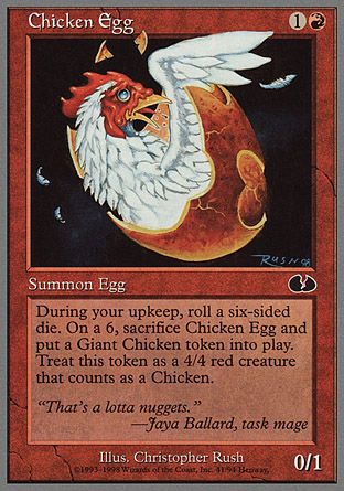 Chicken Egg (Unglued) Trading Card