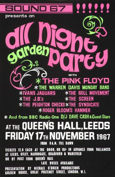 Pink Floyd All Night Garden Party 1967 Concert Poster