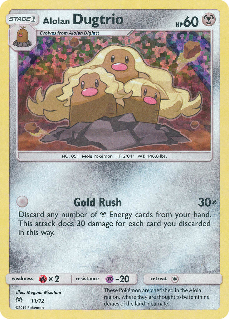 Alolan Dugtrio (11/12) - McDonald's Collection 2019 Pokémon Card