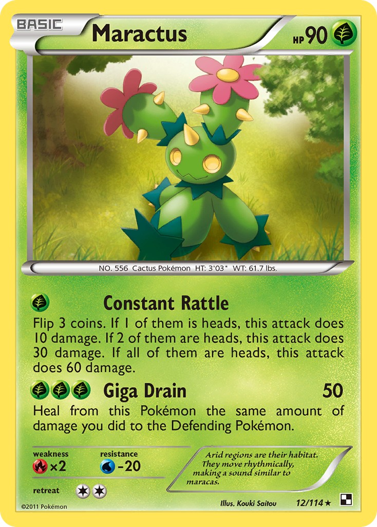 Maractus (12/114) - Black & White Pokémon Card