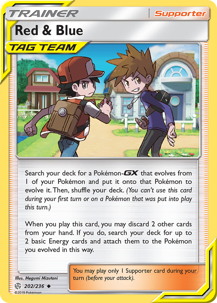 Red & Blue (Trainer: Supporter) (202/236) - Cosmic Eclipse Pokémon Card